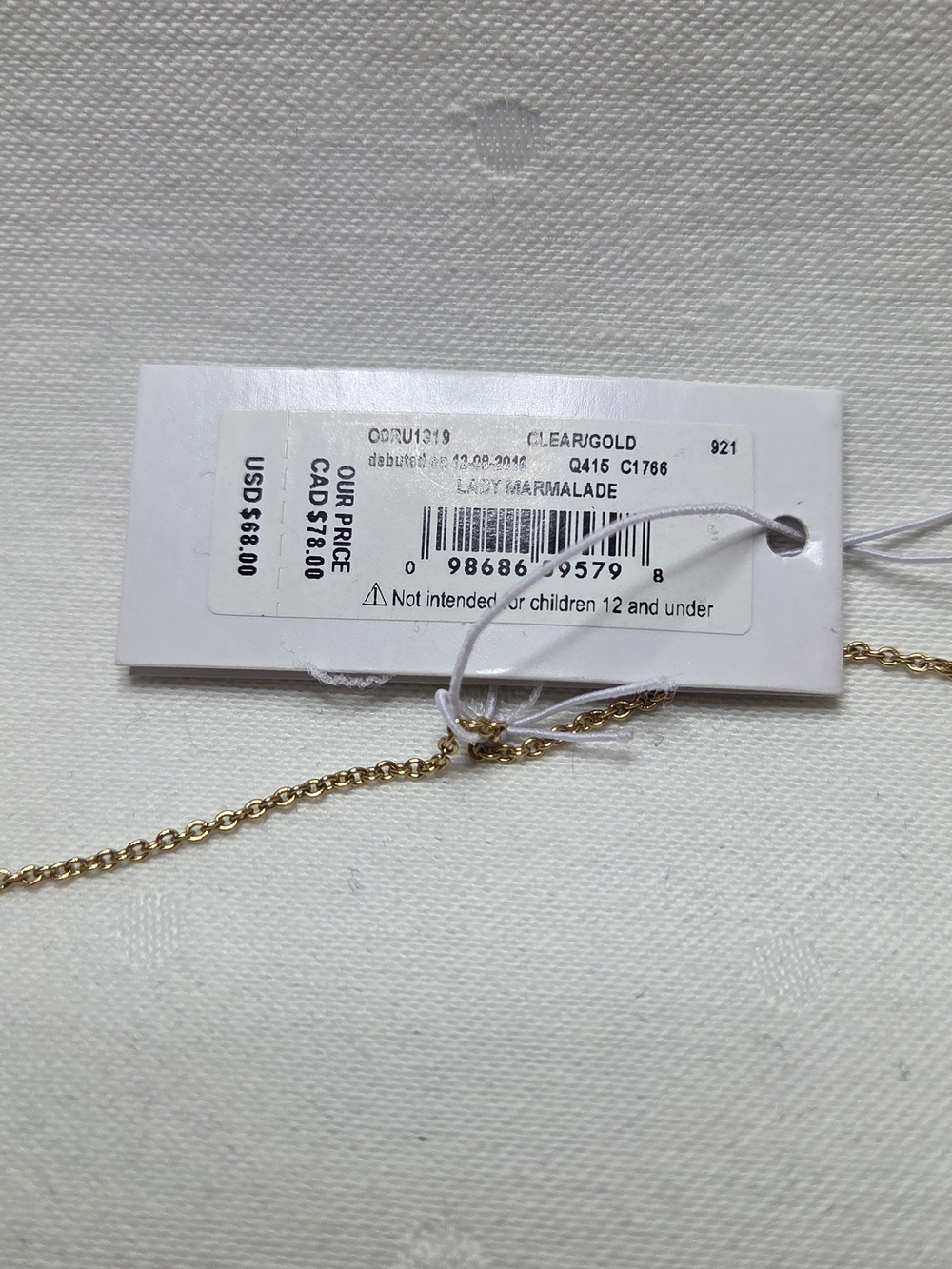 kate spade Lady Marmalade Gold Tone Crystal Necklace - Picture 3 of 4